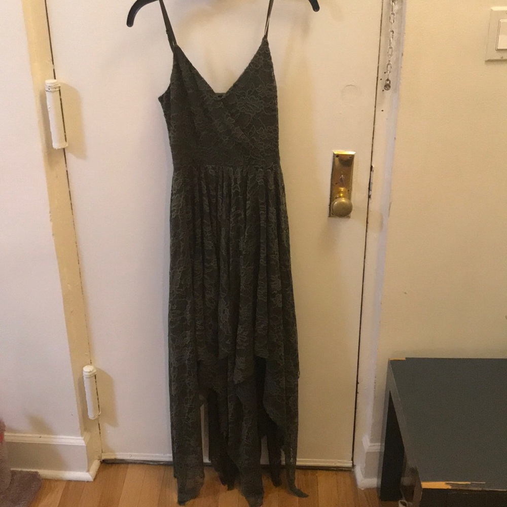 Olive lace dress, size M